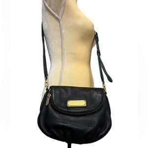 ★ Marc Jacobs Iconic Natasha Style Black Pebble Leather Mini Crossbody Bag Purse
